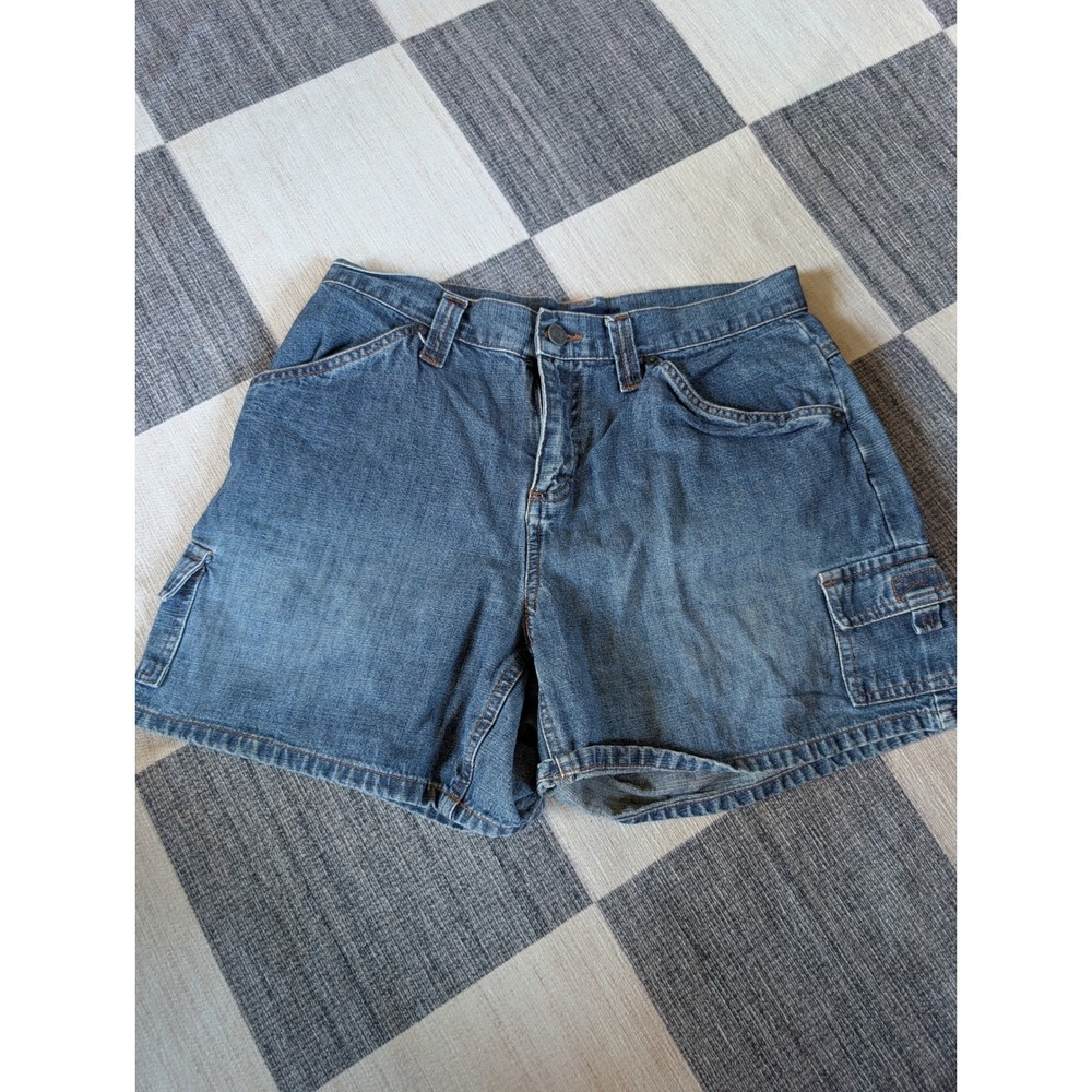SO Denim Cargo Shorts Medium Wash Blue Cotton Utility Pockets Womens 9